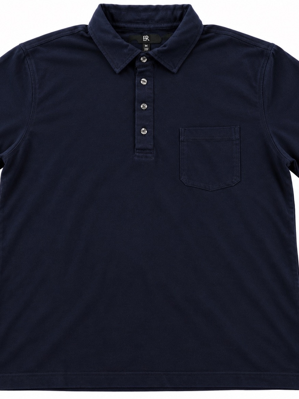 Banana Republic Navy Short-Sleeve Polo with Chest Pocket